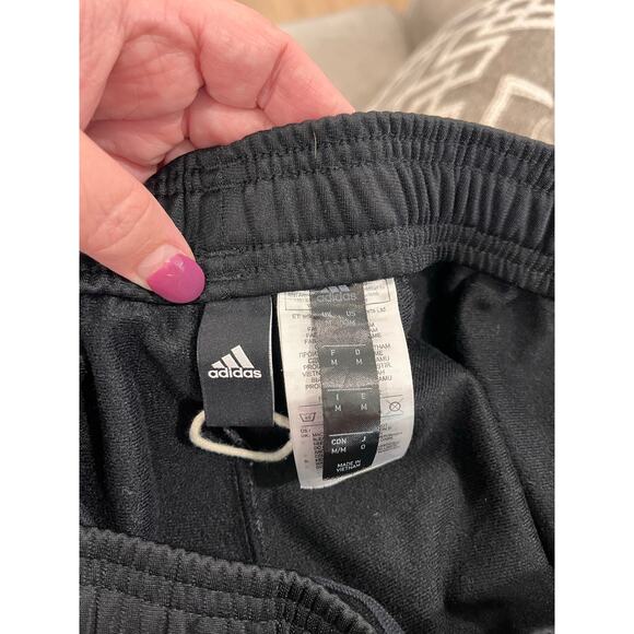 Adidas Track Pants Black Red Stripes Size Medium Joggers 3-Stripes Mens Medium - Picture 7 of 11